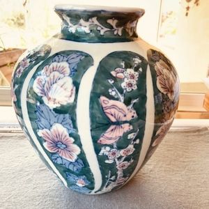 Vintage butterfly porcelain vase